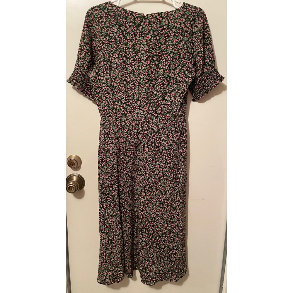 J Crew Smocked Sleeve Floral Midi Dress - Picture 4 of 11